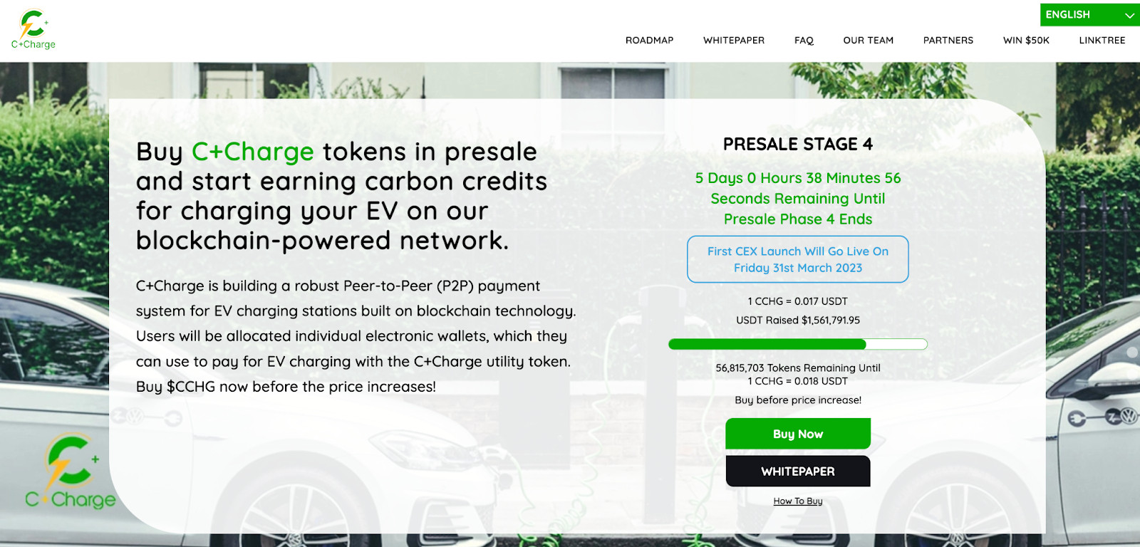 C+Charge, le projet crypto le plus écologique, accepte désormais ETH et brûle des jetons chaque semaine