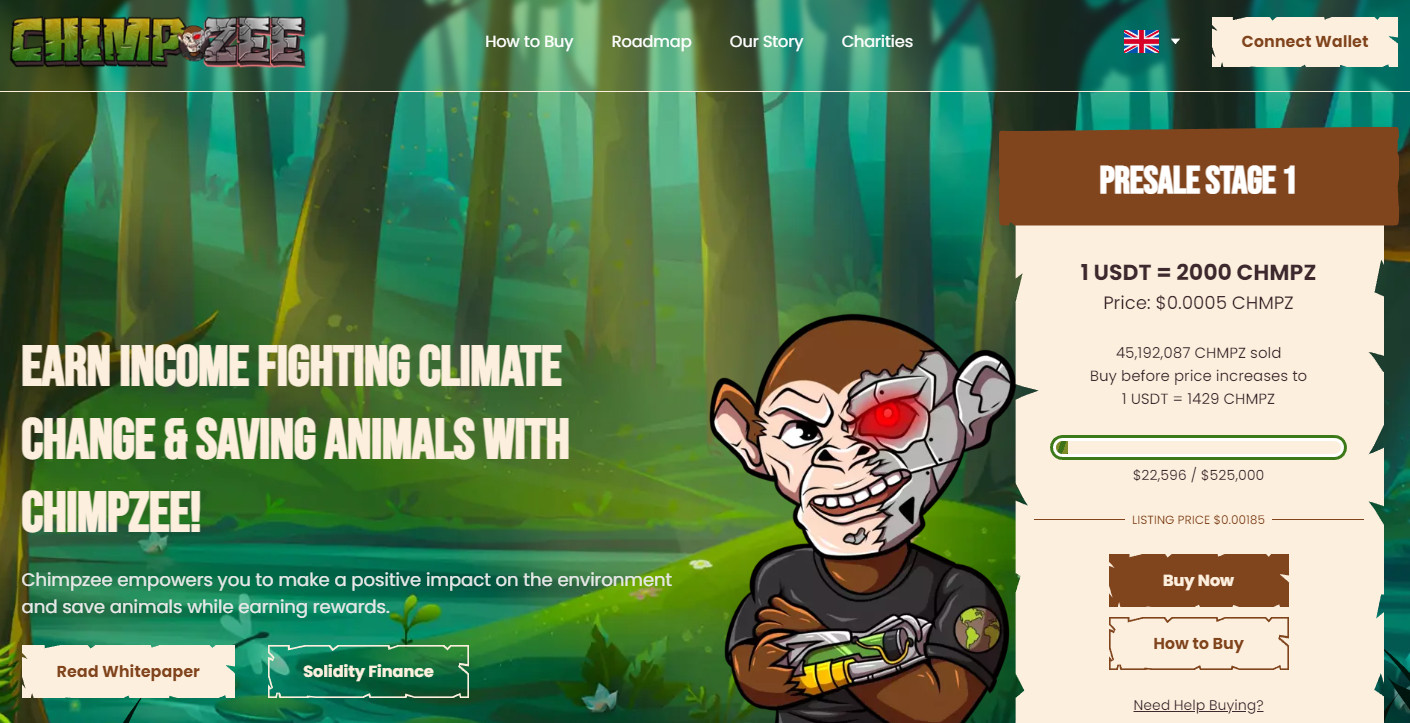 Chimpzee Presale is in Stage 1, Tree-Planting Campaign Running Alongside It